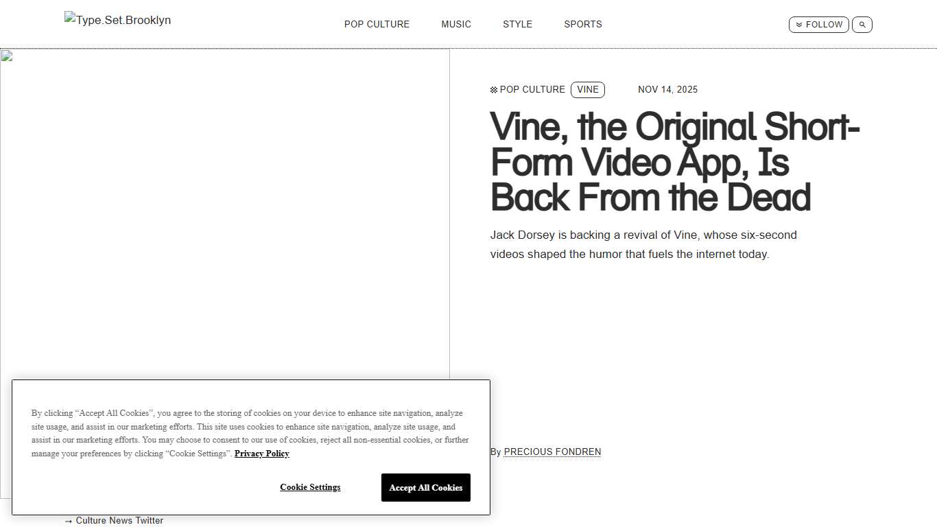 Type.Set.Brooklyn | Vine, the Original Short-Form Video App, Is Back…
